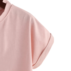 Tops cortos de manga corta para mujer, ropa de calle sexy bordada, camisetas de algodón 100% para niñas, blusas para yoga y gimnasio, venta al por mayor - Product Image 3