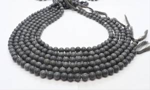ลูกปัดมูนสโตนสีเทาธรรมชาติทรงกลมเรียบขนาด 7.5-8.5 มม. ลูกปัดพลอยมูนสโตน 13 นิ้ว ทรงกลมสีเทา - Product Image 5