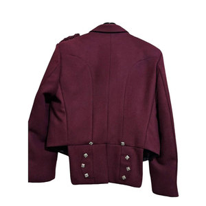 Scottish Men's Maroon <b>Wool</b> Prince Charlie Kilt Jacket With <b>Vest</b> Wedding Jacket - Product Image 2