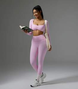 Conjunto de Leggings Deportivos para Yoga, Ropa Deportiva para Mujer, Fabricantes de Ropa Deportiva, Conjunto de 2 Piezas de Top Corto y Leggings para Mujer - Product Image 4