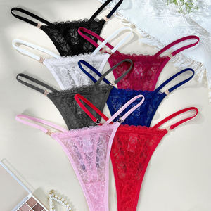 Tanga Sexy de Encaje para Mujer Estilo Salvaje, Ropa Interior de Talle Bajo con Cobertura Mínima, Venta al por Mayor - Product Image 2