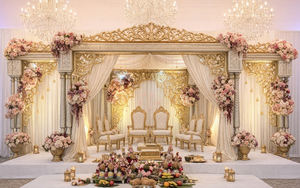 Elegante y Moderna Boda India Tradicional, Mandap de Boda del Templo del Sur de la India, Fibra de Vidrio de Lujo Ligera, EE. UU., Países Bajos - Product Image 5