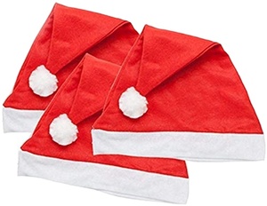 Chapeau de Noël traditionnel rouge du Père Noël avec bordure en fourrure blanche confortable et pompon pour les fêtes de Noël - Product Image 4