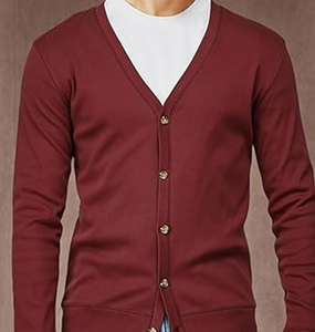 Suéter tipo cárdigan clásico de punto con botones para hombre - Product Image 5