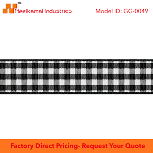 Ruban gros-grain à carreaux noirs et blancs de 15 mm en gros pour emballage de boutique, couture, artisanat, emballage décoratif, scrapbooking - Product Image 6
