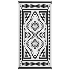 Tappeto da Esterno Impermeabile Bianco e Nero 9FTx18FT con Borsa per il Trasporto e Design Reversibile - Product Image 1