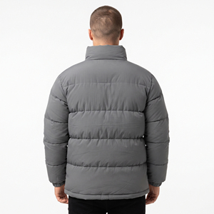 Veste matelassée d'hiver décontractée pour homme, col montant, fermeture éclair, coupe-vent, isolée, coupe classique, pour l'extérieur par temps froid - Product Image 6