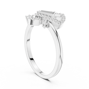 Anillo de Diamante Redondo Cultivado en Laboratorio, Único, para Mujer, en Oro Blanco de 18 Quilates, para Compromiso, Fiesta, Boda, Evento Glamuroso, Uso Diario - Product Image 3