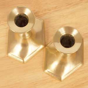 Vintage Solid <b>Brass</b> Candle <b>Holder</b> Pair Hexagon Base <b>Candlestick</b> <b>Holders</b> Decorative <b>Brass</b> Taper Candle Stands Lighting Accessory - Product Image 5