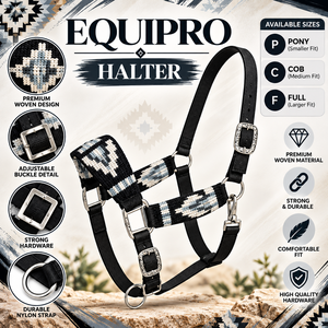 EQUIPRO Cabestro de Nylon para Caballo con Patrón Tejido Rosa Naranja y Hebillas de Cristal con Pedrería, Accesorio de Equipo (Tallas /COB/FULL) - Product Image 2