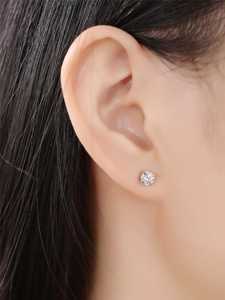 1.50 Cts CVD Lab Grown Loose Cut Diamond <b>Stud</b> Earrings 14K Gold VVS Clarity Screw Shape Silver Women's Party Gifts jewelry - Product Image 3