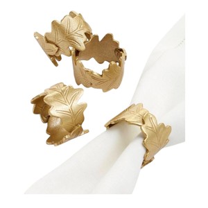 Ensemble décoratif de 12 porte-serviettes en fer avec finition embossée et polie or pour centre de table, idéal pour offrir - Product Image 3