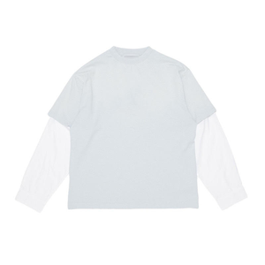 T-shirt unisexe à manches longues double épaisseur, 100 % coton, coupe oversize, délavé à l'acide, écologique - Product Image 2