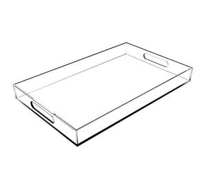 Plateau de service élégant et moderne en acrylique pour la cuisine, design rectangulaire transparent, passe au lave-vaisselle, vaisselle - Product Image 1