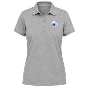 Polo à col brodé Heather Gray Jack & Jill Crest Patch, manches courtes, boutons sur le devant, léger, vêtements d'équipe pour femmes - Product Image 1