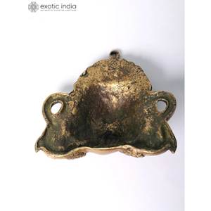 Masque mural Kirtimukha en laiton fait à la main de 6 pouces petit article fabriqué en Inde - Product Image 3