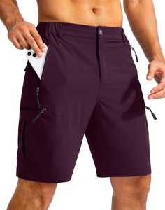 Men's Green Cargo Shorts Mid Waist Drawstring Quick Dry Woven Polyester Casual Bermuda Shorts with Zip Pockets Premium Shorts - Product Image 4