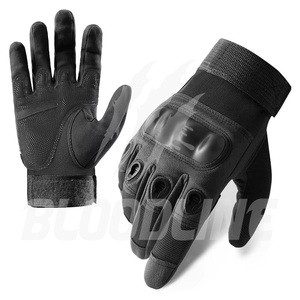 Black Sporty Safety <b>Gloves</b> Wrist Length Breathable PU Material <b>Touchscreen</b> Compatible Polyester Lining for Outdoor Sports - Product Image 1