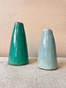 Jarrón Decorativo de Cerámica Artesanal con Esmalte Azul Océano con Puntos, Diseño Moderno Redondeado, Perfecto para un Elegante Toque Decorativo en el Hogar - Product Image 5