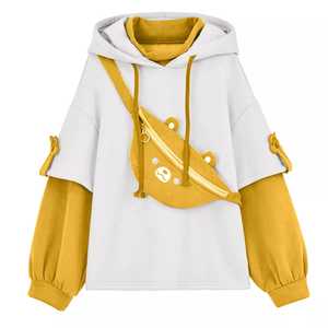 Korean Style Two-Piece Unisex Hoodie Kawaii Oversized Sweatshirt 100% Cotton Camouflage <b>Cute</b> <b>Bear</b> Crossbody Bag Custom Logo - Product Image 6