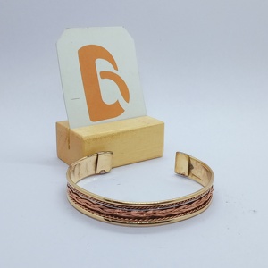 Gold Plated <b>Copper</b> Alloy Vintage Cuff Bracelet Unisex Fashion Jewelry for Party Daily Wear - Product Image 1