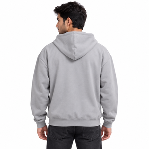 Wholesale Custom <b>Men</b>’s Zip Up Sweatshirt Heavyweight Cotton Fleece <b>Plain</b> Oversized Streetwear <b>Hoodies</b> Y2K Fashion Supplier USA - Product Image 3