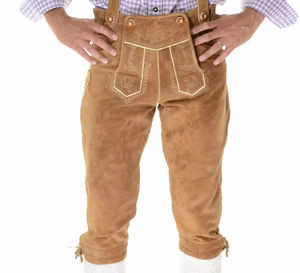 Pantalones Cortos de Cuero Genuino para Hombre, Estilo Bávaro Tradicional Alemán, para Oktoberfest, Fabricación OEM Profesional - Product Image 1