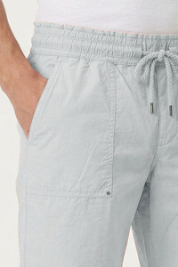 Shorts de Playa para Hombre, Tejidos en Algodón, con Cordón en la Cintura y Bolsillos, Transpirables, de Color Sólido, Estilo Casual, Suministro OEM, Logotipo Personalizado - Product Image 3