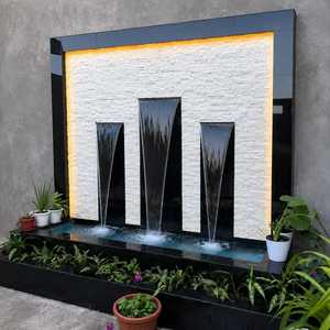 Fontaine murale LED de luxe pour la maison, le jardin, le bureau, la station balnéaire, cascade extérieure et intérieure personnalisée avec finition en pierre naturelle - Product Image 1