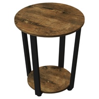 Petite table d'appoint: table de canapé ronde avec cadre en métal pour salon, chambre à coucher, petits espaces