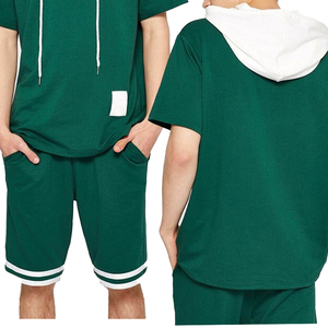 Nueva Llegada Conjunto Personalizado de Sudadera con Capucha y Pantalones Cortos para Hombre Tallas Grandes, Conjunto de Verano Informal con Lavado Ácido - Product Image 6