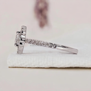Anillo de Oro Blanco con Diamantes de Corte Redondo para Mujer – Joyería Fina Elegante y de Lujo para Compromiso, Boda y Aniversario - Product Image 3