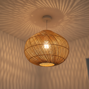 High Quality Rattan <b>Wicker</b> Lampshade for Indoor Ceiling Home Decor Cheap Wholesale in Bulk From Viet Nam Woven <b>Light</b> Covers - Product Image 4