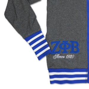 Cárdigan Gris Azul con Botones Zeta Phi Beta para Mujer, Suéter de Punto con Letras Griegas, Ropa Casual de la Hermandad, Diseño desde 1920 - Product Image 3