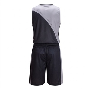 Men's Color Blocked Basketball Jersey Set Black Teal Quick Dry Sleeveless Top Bermuda <b>Shorts</b> Sporty Style Elastic Knitted Print - Product Image 3