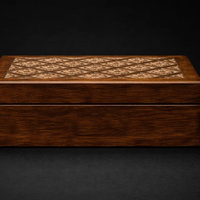 Boîte de luxe en bois massif peinte, thème religieux, objet de collection artistique