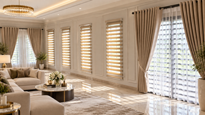 Persianas enrollables WINHOME Super Black Series Dark Tone Day Night Zebra para proyectos de desarrollo residencial, dormitorios y salas de estar - Product Image 1