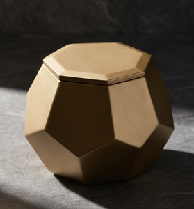 Caja de Lujo Dorada Geométrica para Frutos Secos, Contenedor de Hierro Facetado para Almacenamiento de Dátiles con Tapa Poliedrica, Envase de Hojalata para Regalo Corporativo - Product Image 3