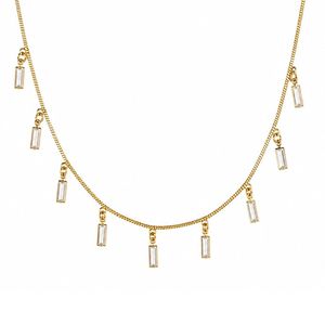 Collar con colgante de cristal para mujer, elegante y moderno, con cadena, N006W - Product Image 1