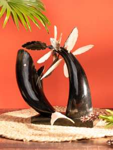 Sculpture décorative d'oiseau en corne au design luxueux pour la décoration intérieure et les cadeaux à prix abordable – Sculpture artistique d'oiseau en corne - Product Image 2