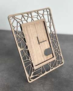 <b>Wooden</b> Photo <b>Frame</b> Rectangular Geometric Laser Cut Design Tabletop Display Horizontal Creative <b>Picture</b> <b>Frame</b> - Product Image 5
