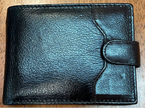 Cartera Delgada de Cuero de Grano Completo para Hombre, Cierre Plegable, Color Negro, Estilo Minimalista, Múltiples Ranuras para Tarjetas, Corta, para Uso Diario - Product Image 2