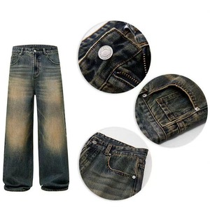 Jeans de Mezclilla para Hombre, Corte Recto, Estilo Casual, Talle Medio, Lavado a la Piedra, Color Sólido, con Bolsillos, para Otoño - Product Image 6