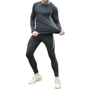 Running Clothes <b>Men's</b> Workout Set Compression Suits And Pants Top Long Sleeve Sports Tight <b>BASE</b> <b>Layer</b> Suit Quick Dry - Product Image 2