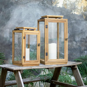 Faroles de Madera Impermeables de Fábrica, Decorativos con Velas sin Llama, Faroles Decorativos para Decoración del Hogar, Interior y Exterior - Product Image 2