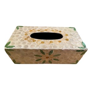 Handmade Wooden <b>Tissue</b> Box with Mother of Pearl Inlay for Home Decor - Product Image 3