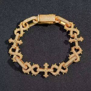 Pulsera de Plata de Lujo Chapada en Rodio de Fabricación India con Eslabones de Cristal Multicolor, Joyería para Mujer para Fiestas, Disponible para la Venta - Product Image 3
