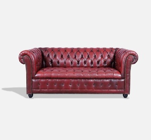 Nueva llegada de lujo moderno de tres plazas Buff de cuero genuino sofá muebles de sala de estar - Product Image 1