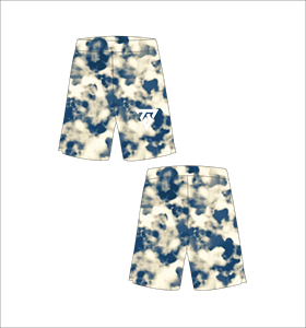 Short de bain décontracté pour homme, tie-dye, taille élastique, logo frontal, taille mi-haute, longueur courte - Product Image 1