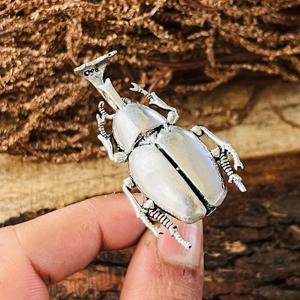 Anillo gótico Beetle de plata de ley 925, anillo punk con diseño de animal para mujer - Product Image 1